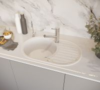 Товар: Кухонная мойка Domaci Бьелла DMC-18 GWS-18-331 Белая - фото 3 Кухонная мойка Domaci Бьелла DMC-18 GWS-18-331 Белая — фото 3, Кухонные мойки