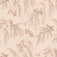 Обои LOYMINA Шелковый путь Флизелин (1*10,05) Розовый, Птицы/Листья арт-SLK5 003 — фото 1, Обои для стен
