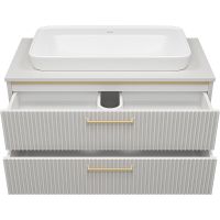 Товар: Тумба с раковиной Brevita Elche 100 УТ000022433 подвесная Серый кашемир Золото - фото 4 Тумба с раковиной Brevita Elche 100 УТ000022433 подвесная Серый кашемир Золото — фото 4, Мебель для ванной