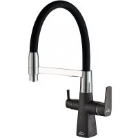 Смеситель для кухни ZorG Steel Hammer SH 818-6 BLACK CR Черный матовый Хром — фото 1, Смесители для кухни