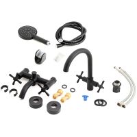 Комплект смесителей Orange Mia M34-381b Черный — фото 15, Готовые комплекты для ванной комнаты