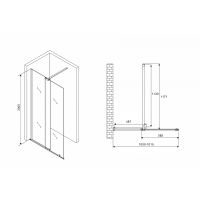 Душевая перегородка Abber Komfort 100 AG09100B профиль Черный стекло прозрачное — фото 7, Душевые перегородки