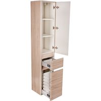 Шкаф пенал Style Line Атлантика Люкс Plus 35 ЛС-00000683 с бельевой корзиной Ясень перламутр — фото 3, Мебель для ванной