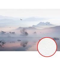 Фреска Ortograf Горы 33577 Фактура бархат FX Флизелин (3,4*2,4) Белый/Голубой/Розовый, Горы/Пейзаж/Природа — фото 1, Фрески