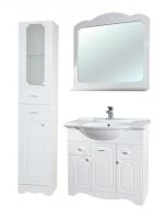 Шкаф пенал Bellezza Кантри 40 Белый — фото 4, Пеналы для ванной комнаты