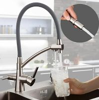 Смеситель для кухни Gappo G4398 Сатин Серый — фото 4, Смесители для кухни