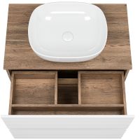 Товар: Тумба под раковину Brevita Dakota 80 DAK-07080-19/01-2Я Белая матовая Дуб Галифакс олово - фото 5 Тумба под раковину Brevita Dakota 80 DAK-07080-19/01-2Я Белая матовая Дуб Галифакс олово — фото 5, Мебель для ванной