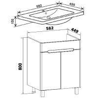 Товар: Тумба под раковину Runo Парма 60 00-00001038 Белая - фото 5 Тумба под раковину Runo Парма 60 00-00001038 Белая — фото 5, Тумбы под раковину