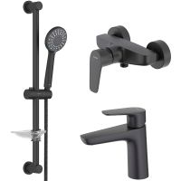 Комплект смесителей Aquatek Бетта AQ1131MB Черный матовый — фото 1, Готовые комплекты для ванной комнаты