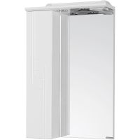 Зеркало со шкафом Aquaton Панда 50 1A007402PD01L с подсветкой Белое — фото 1, Зеркальные шкафы в ванную