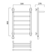 Электрический полотенцесушитель Aquanerzh Прямая 00-90A8050_L с полкой Хром — фото 2, Электрические полотенцесушители