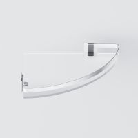 Стеклянная полка AM.PM Sense L A7456100 угловая Серебристая — фото 5, Полки для ванной и душа