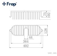 Полка корзина Frap F354 Хром — фото 7, Полки для ванной и душа