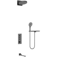 Душевая система Vincea Inspire VSFW-433TI1RGM с термостатом Вороненая сталь — фото 1, Душевое оборудование. Душевая программа