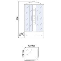 Душевой бокс River Temza 120x120 ТН 10000001552 с поддоном — фото 6, Душевые боксы
