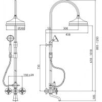 Душевая система Cezares Lord LORD-CVD-03/24-M Золото 24 карат — фото 6, Душевые стойки