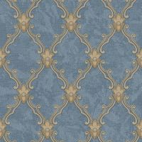 Обои Bernardo Bartalucci Renzo 84162-5 Винил на флизелине (1,06*10,05) Синий, Ромб — фото 1, Обои для стен