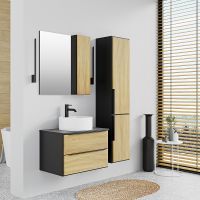 Товар: Зеркало со шкафом Runo Мальта 70 00-00001101 Дуб Черное - фото 3 Зеркало со шкафом Runo Мальта 70 00-00001101 Дуб Черное — фото 3, Зеркальные шкафы в ванную