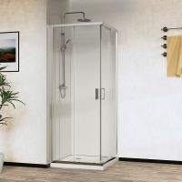 Душевой уголок Vincea City 80х80 VSS-5CT800CL профиль Хром стекло прозрачное — фото 3, Квадратные душевые уголки