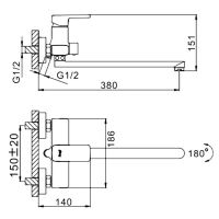 Смеситель для ванны Frap H60 F2260 универсальный Хром — фото 2, Смеситель для ванны