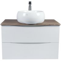 Тумба под раковину Bond Cube 80 T09805 подвесная Белая матовая Дуб — фото 21, Мебель для ванной