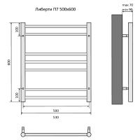 Водяной полотенцесушитель Aquatek Либерти П7 500x600 AQ RR0760BL Черный муар — фото 14, Водяные полотенцесушители