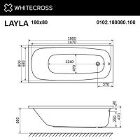 Акриловая ванна Whitecross Layla 180x80 0102.180080.100 без гидромассажа — фото 4, Ванны