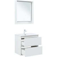 Тумба под раковину Aquanet Милан 70 подвесная Белый глянец арт-336368 — фото 14, Тумбы под раковину