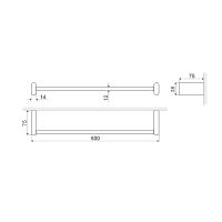 Полотенцедержатель Excellent Kobo DOEX.1711CR Хром — фото 4, Полотенцедержатели