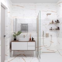 Керамическая плитка Eurotile (Rus) Statuario Gold 3 SG 0001 напольная 40х40 см — фото 2, Керамическая плитка