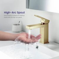 Смеситель для раковины Timo Selene 2061/17F Золото матовое — фото 6, Смесители