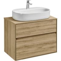 Тумба под раковину Aquaton Либерти 75 1A279501LYC70 подвесная Дуб эльвезия — фото 1, Тумбы под раковину