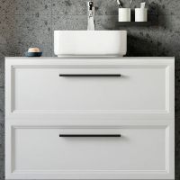 Тумба с раковиной STWORKI Эстерсунд 90 460318 подвесная Белая матовая Роверелла — фото 1, Тумбы с раковиной