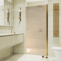 Душевая дверь Maybah Glass MGD-804-3 800x1980 на монопетле Золото стекло бронзовое — фото 1, Душевые двери в нишу