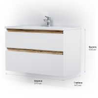 Тумба под раковину AM.PM X-Joy 100 M85AFHX1002WG подвесная Белый глянец — фото 13, Тумбы под раковину