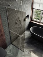 Душевая перегородка Maybah Glass MGD-727-5у 790x1950 в узком профиле Хром матовый стекло бронзовое — фото 4, Душевые перегородки