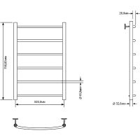 Водяной полотенцесушитель Aquanet Romeo 80x50 266725 Хром — фото 2, Водяные полотенцесушители