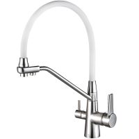 Смеситель для кухни ZorG Steel Hammer SH 903-8 CR Хром Белый — фото 1, Смесители для кухни