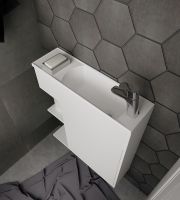 Тумба с раковиной 1MarKa Stretto 70П У94633 подвесная Белый глянец — фото 3, Тумбы с раковиной