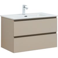 Тумба под раковину Aquanet Вега 2.0 80 337943 подвесная Бежевая — фото 3, Мебель для ванной