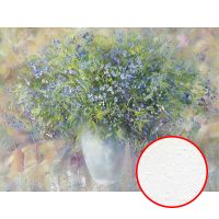 Фреска Ortograf Цветы 8021 Фактура бархат FX Флизелин (3,6*2,7) Зеленый/Голубой, Цветы/Живопись — фото 1, Фрески