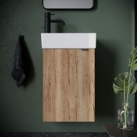 Тумба под раковину Sancos Mini 37 L MN35EGL подвесная Дуб Галифакс натуральный — фото 2, Тумбы под раковину