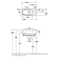 Раковина Globo Genesis 50 R GE046.BI*0 Белая — фото 2, Раковины
