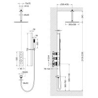 Душевая система Timo Selene SX-2229/03SM с термостатом Черная матовая — фото 2, Встраиваемые душевые комплекты