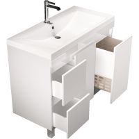 Тумба под раковину 1MarKa Cube 100Н У79527 Белый глянец — фото 2, Тумбы под раковину