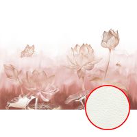 Фреска Ortograf Grafika Natura 31520 Фактура флок FLK Флизелин (4,5*2,7) Розовый/Бежевый, Цветы — фото 1, Фрески