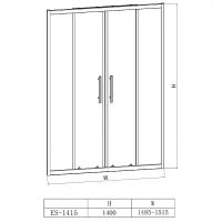 Шторка на ванну Esbano ES-1415 150 ESDV1415 профиль Хром стекло прозрачное — фото 3, Складные шторки для ванной