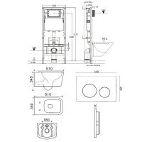 Комплект унитаза с инсталляцией Agger ATI08100+APB100 с сиденьем Микролифт и клавишей смыва Хром глянцевый — фото 8, Комплекты унитаз + инсталляция