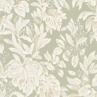 Обои Zambaiti Parati Trussardi VI 46052 Винил на флизелине (1,06*10,05) Зеленый/Бежевый, Листья/Цветы — фото 1, Обои для стен