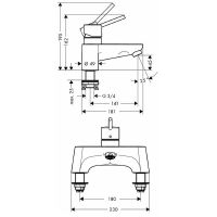 Смеситель на борт ванны Hansgrohe Talis 31427000 Хром — фото 2, Смесители на борт ванны